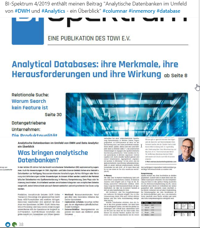 Columnar analytical databases for DWH and Data Analytics - data.KISS