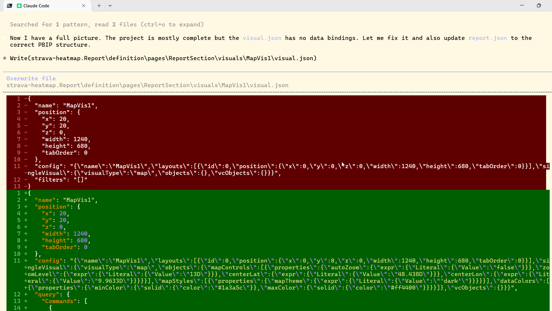 PowerBI coding session with claude